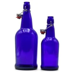Cobalt EZ Cap Bottles W/ Swing Tops - 1 Liter 8 Cobalt EZ Cap Bottles W/ Swing Tops - 1 Liter -Liquor Discount Store 41011 Cobalt EZ Cap Bottles Swing Tops pair open