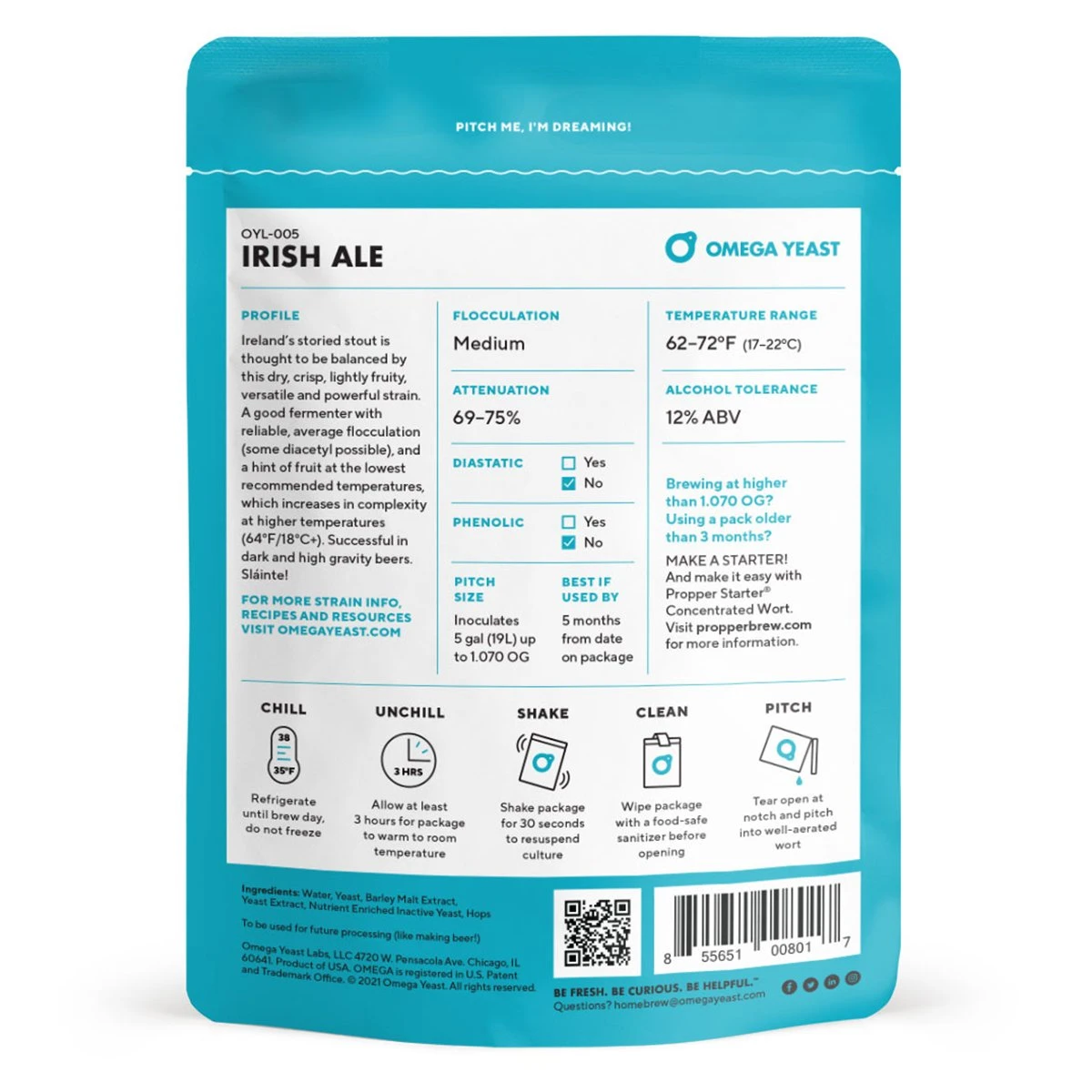 Omega Yeast OYL-005 Irish Ale 2 Omega Yeast OYL-005 Irish Ale - Image 2