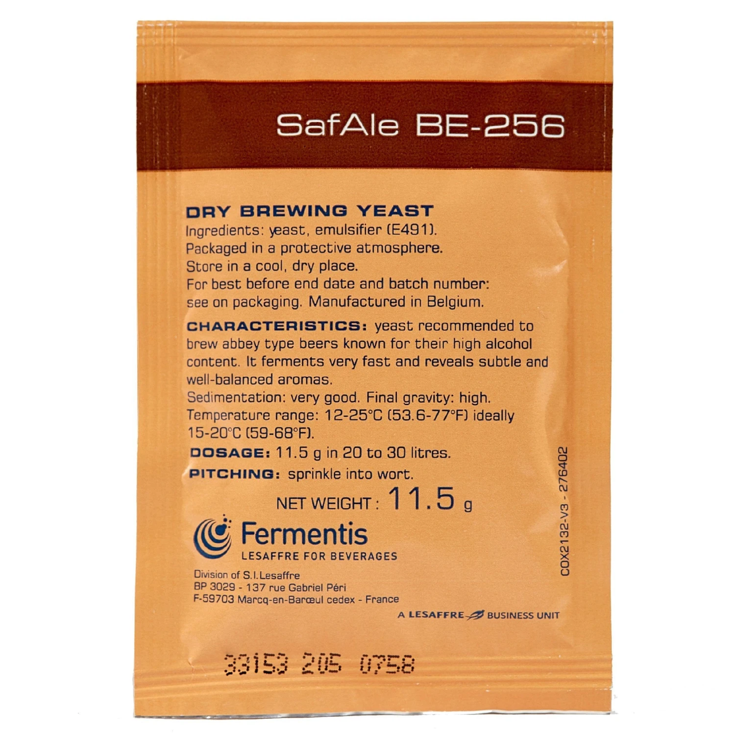 SafAle BE-256 Belgian Dry Yeast (Abbaye Dry Yeast) 1 SafAle BE-256 Belgian Dry Yeast (Abbaye Dry Yeast)
