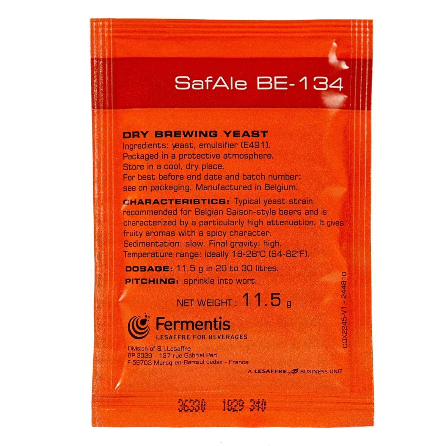 SafAle BE-134 Belgian Saison Dry Yeast 1 SafAle BE-134 Belgian Saison Dry Yeast