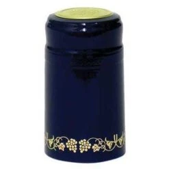 Blue With Gold Grapes PVC Shrink Capsules - 62 Ct.