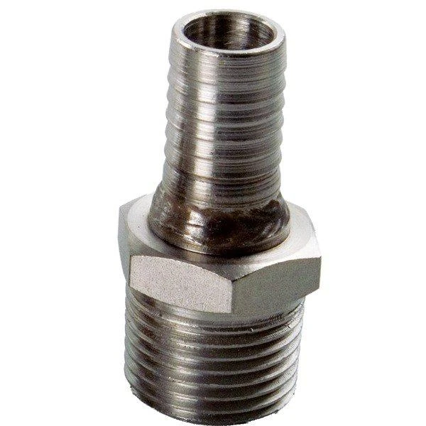 Male Stainless 1/2" NPT X 1/2" Barb 1 Male Stainless 1/2" NPT X 1/2" Barb